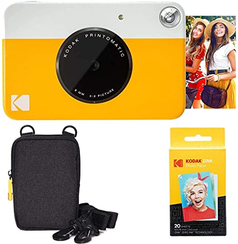كاميرا Kodak Printomatic الفورية (أصفر) الحزمة الأساسية + ورق Zink (20 ورقة) + حقيبة فاخرة كاميرا Kodak Printomatic الفورية (أصفر) الحزمة الأساسية + ورق Zink (20 ورقة) + حقيبة فاخرة
