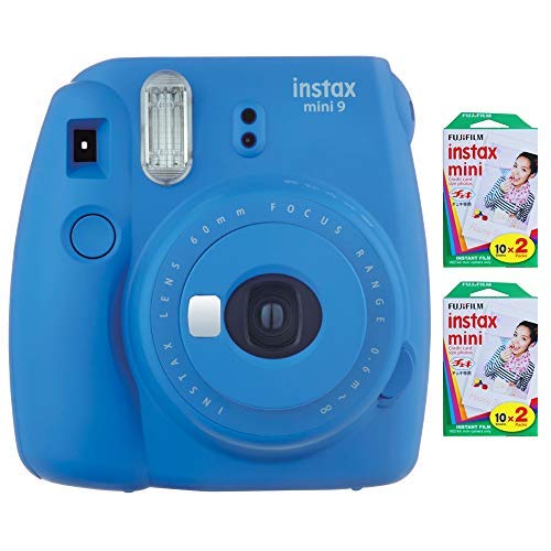كاميرا Fujifilm Instax Mini 9 الفورية (أزرق كوبالت) مع 2 × حزمة فيلم مزدوج فوري (40 تعريضًا) كاميرا Fujifilm Instax Mini 9 الفورية (أزرق كوبالت) مع 2 × حزمة فيلم مزدوج فوري (40 تعريضًا)