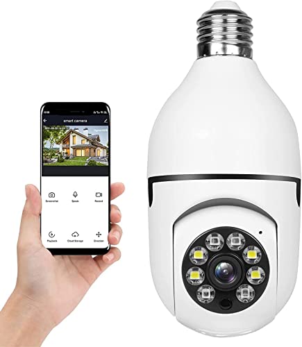 AONUOWE WiFi Light Bulb Security Camera 1080P ، كاميرا مراقبة 360 درجة لاسلكية خارجية ، كاميرات مراقبة داخلية لأمن المنزل ، كشف الحركة الذكي ، صوت ثنائي الاتجاه (قطعة واحدة) AONUOWE WiFi Light Bulb Security Camera 1080P ، كاميرا مراقبة 360 درجة لاسلكية خارجية ، كاميرات مراقبة داخلية لأمن المنزل ، كشف الحركة الذكي ، صوت ثنائي الاتجاه (قطعة واحدة)
