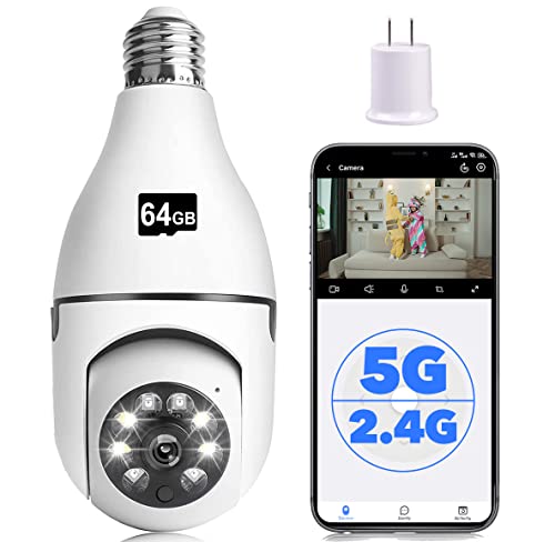 كاميرا Tashi 1080P المصباح الكهربائي ، 5 جيجاهرتز و 2.4 جيجاهرتز WiFi Home Security كاميرا مراقبة 360 درجة مع إنذار للكشف عن الحركة ، كاميرا للرؤية الليلية بمقبس ضوئي كاميرا Tashi 1080P المصباح الكهربائي ، 5 جيجاهرتز و 2.4 جيجاهرتز WiFi Home Security كاميرا مراقبة 360 درجة مع إنذار للكشف عن الحركة ، كاميرا للرؤية الليلية بمقبس ضوئي