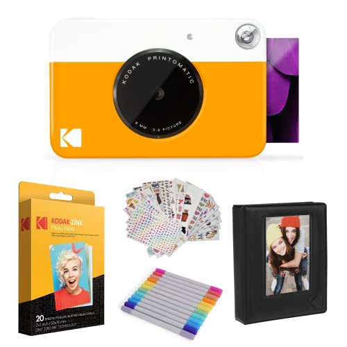 مجموعة هدايا Kodak Printomatic Instant Camera (أصفر) + ورق Zink (20 ورقة) + حافظة فاخرة + 7 مجموعات ملصقات ممتعة + علامات ثنائية الطرف + ألبوم صور. مجموعة هدايا Kodak Printomatic Instant Camera (أصفر) + ورق Zink (20 ورقة) + حافظة فاخرة + 7 مجموعات ملصقات ممتعة + علامات ثنائية الطرف + ألبوم صور.