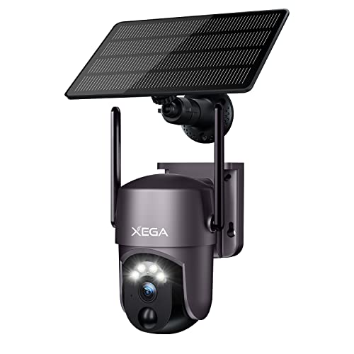 Xega Security Camera Outdoor WiFi Surveillance Cameras كاميرا مراقبة لاسلكية تعمل بالطاقة الشمسية تعمل بالطاقة الشمسية 360 درجة مع ضوء كشاف وصفارة ، رؤية ليلية فائقة الدقة بالألوان ، كشف الحركة بالذكاء الاصطناعي ، تحدث ثنائي الاتجاه ، IP66 Xega Security Camera Outdoor WiFi Surveillance Cameras كاميرا مراقبة لاسلكية تعمل بالطاقة الشمسية تعمل بالطاقة الشمسية 360 درجة مع ضوء كشاف وصفارة ، رؤية ليلية فائقة الدقة بالألوان ، كشف الحركة بالذكاء الاصطناعي ، تحدث ثنائي الاتجاه ، IP66