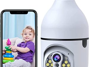 كاميرا أمان بمقبس إضاءة زووم 10x زووم من ACTMAN 1080P كاميرا مصباح إضاءة خارجية لاسلكية واي فاي ، إنذار صوتي وضوء ، رؤية ليلية ملونة ، تتبع الحركة ، صوت ثنائي الاتجاه ، 2.4G WiFi ، كاميرا PTZ لأمن المنزل