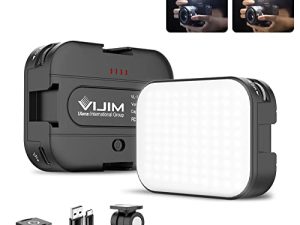 مصباح فيديو LED ثنائي اللون VIJIM VL100C على الكاميرا ، أضواء كاميرا صغيرة قابلة لإعادة الشحن 2000 مللي أمبير في الساعة ، CRI95 + عكس الضوء 2500-6500K إضاءة فائقة السطوع للصور والفيديو ، مصباح ملء LED ...