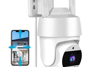 2K Security Camera Outdoor - 4MP 360 ° View WIFI Camera ، IP66 ، كشف الحركة وصفارة الإنذار ، التتبع التلقائي ، التحدث في اتجاهين ، رؤية ليلية ملونة كاملة للبلاط ، خارج كاميرات IP Spotlight 2.4g لأمن المنزل
