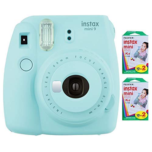 كاميرا Fujifilm Instax Mini 9 الفورية (أزرق ثلجي) مع 2 × حزمة فيلم مزدوج فوري (40 تعريض) كاميرا Fujifilm Instax Mini 9 الفورية (أزرق ثلجي) مع 2 × حزمة فيلم مزدوج فوري (40 تعريض)