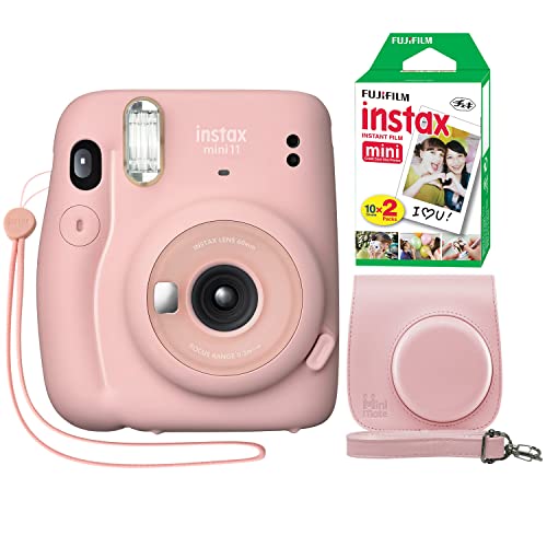 Fujifilm Instax Mini 11 Instant Camera Blush Pink + Minimate Custom Case + Fuji Instax Film 20 ورقة عبوة مزدوجة Fujifilm Instax Mini 11 Instant Camera Blush Pink + Minimate Custom Case + Fuji Instax Film 20 ورقة عبوة مزدوجة
