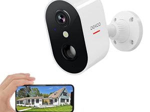 كاميرات مراقبة DEKCO لاسلكية خارجية / داخلية ، 1080P HD لاسلكية قابلة لإعادة الشحن تعمل ببطارية واي فاي كاميرا مراقبة منزلية مع ضوء كشاف ، صفارة الإنذار ، كشف الحركة ، رؤية ليلية ملونة ، IP66