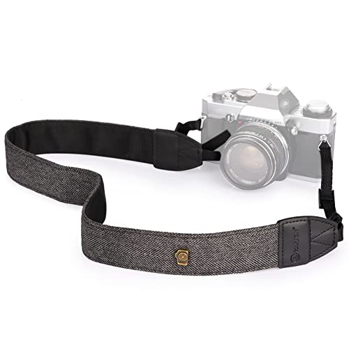 حزام كتف وعنق للكاميرا من TARION حزام عتيق لجميع كاميرات DSLR نيكون وكانون سوني بنتاكس كلاسيك أبيض وأسود نسج (نسخة مطورة) حزام كتف وعنق للكاميرا من TARION حزام عتيق لجميع كاميرات DSLR نيكون وكانون سوني بنتاكس كلاسيك أبيض وأسود نسج (نسخة مطورة)