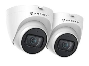 Amcrest 2-Pack 5MP UltraHD Outdoor Security IP Turret PoE Camera with Mic / Audio، 5-Megapixel، 98ft NightVision، 2.8mm Lens، IP67 Weather، MicroSD Recording (256GB)، 2PACK-IP5M-T1179EW-28MM White