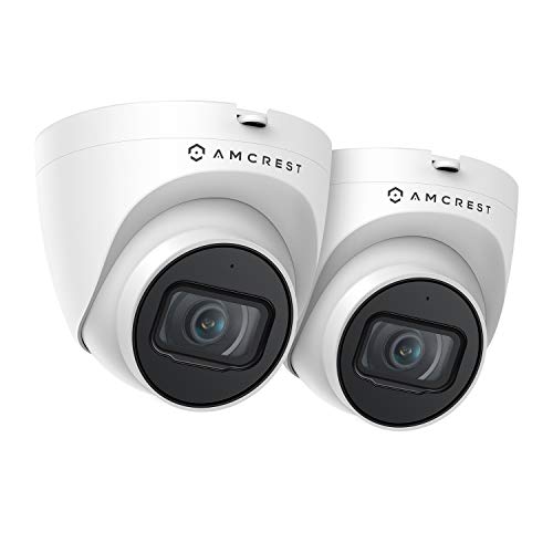 Amcrest 2-Pack 5MP UltraHD Outdoor Security IP Turret PoE Camera with Mic / Audio، 5-Megapixel، 98ft NightVision، 2.8mm Lens، IP67 Weather، MicroSD Recording (256GB)، 2PACK-IP5M-T1179EW-28MM White Amcrest 2-Pack 5MP UltraHD Outdoor Security IP Turret PoE Camera with Mic / Audio، 5-Megapixel، 98ft NightVision، 2.8mm Lens، IP67 Weather، MicroSD Recording (256GB)، 2PACK-IP5M-T1179EW-28MM White