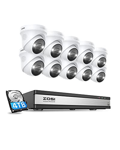 ZOSI 16CH 4K Spotlight Outdoor PoE Security Camera System ، H.265 + 16CH 8MP NVR مع 4 تيرابايت HDD ، 10 قطع من كاميرات IP PoE IP ، 2 طريقة التحدث ، اكتشاف الإنسان ، إنذار الصوت والضوء ، الوصول عن بعد ، للتسجيل المنزلي 24/7 ZOSI 16CH 4K Spotlight Outdoor PoE Security Camera System ، H.265 + 16CH 8MP NVR مع 4 تيرابايت HDD ، 10 قطع من كاميرات IP PoE IP ، 2 طريقة التحدث ، اكتشاف الإنسان ، إنذار الصوت والضوء ، الوصول عن بعد ، للتسجيل المنزلي 24/7
