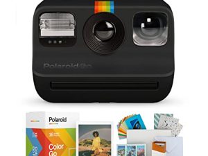 كاميرا بولارويد جو الفورية (سوداء) مع حزم فيلم مزدوجة وحزمة كل شيء PhotoBox Kit (3 عناصر)