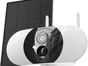 ieGeek Solar Security Cameras Wireless Outdoor ، كاميرا Floodlight ، 2K QHD Home Security Camera ، 800Lumens ، رؤية ليلية ملونة ، كشف الحركة بالذكاء الاصطناعي ، صفارة الإنذار والإضاءة الذكية ، صوت ثنائي الاتجاه ، Cloud / SD