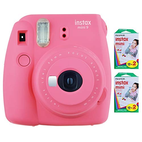 كاميرا Fujifilm Instax Mini 9 الفورية (وردي فلامنغو) مع 2 × حزمة فيلم مزدوج فوري (40 تعريضًا) كاميرا Fujifilm Instax Mini 9 الفورية (وردي فلامنغو) مع 2 × حزمة فيلم مزدوج فوري (40 تعريضًا)