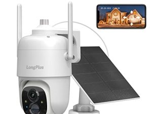 كاميرا خارجية لاسلكية للأمن الشمسي LongPlus ، كاميرا خارجية تعمل بالطاقة الشمسية بزاوية 360 درجة لأمن المنزل ، وكاميرات مراقبة لاسلكية مع كشف الحركة بالذكاء الاصطناعي ، ورؤية ليلية ملونة ، وتحدث ثنائي الاتجاه ، 2.4 جيجا هرتز فقط