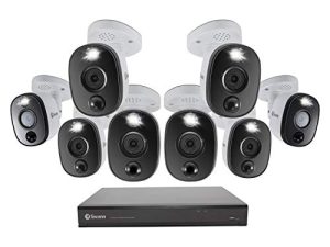 نظام كاميرا مراقبة Swann Home DVR مع 2 تيرا بايت HDD ، وكاميرا 16 قناة 8 ، و 4 K Ultra HD ، وكاميرا مراقبة سلكية داخلية أو خارجية ، ورؤية ليلية ملونة ، وكشف للحرارة ، وأضواء LED ، 1655808