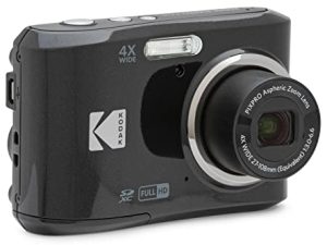كاميرا KODAK PIXPRO Friendly Zoom FZ45-BK الرقمية بدقة 16 ميجابكسل مع زووم بصري 4X بزاوية عريضة 27 مم وشاشة إل سي دي 2.7 بوصة (أسود)