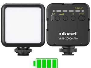 ULANZI VL49 2000mAh LED Video Light مع 3 حذاء بارد ، لوحة ضوء ناعمة قابلة لإعادة الشحن ، إضاءة تصوير محمولة لـ DJI OSMO Sony DSLR Canon Camera GoPro Vlogging