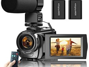 Aasonida Video Camera Camcorder for YouTube ، Digital Vlogging Camera FHD 1080P 30FPS 24MP 3.0 Inch 270 ° Rotation Screen Recorder with Microphone، Remote Control، 2 Bطاريات