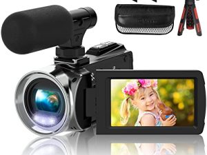 Hojocojo Video Camera Camcorder Full HD 2.7K 30FPS 36.0 MP Vlogging Camera Recorder for YouTube 3.0 Inch IPS Screen 18X Digital Camcorders Camera with 2 Battery & Tripod