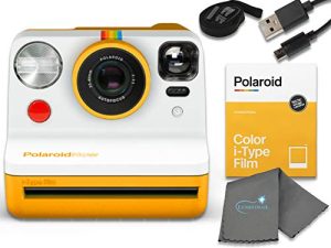 كاميرا Polaroid Now I-Type Instant Film - حزمة صفراء مع مجموعة أفلام ملونة من النوع i (8 صور فورية) وقماش تنظيف Lumintrail