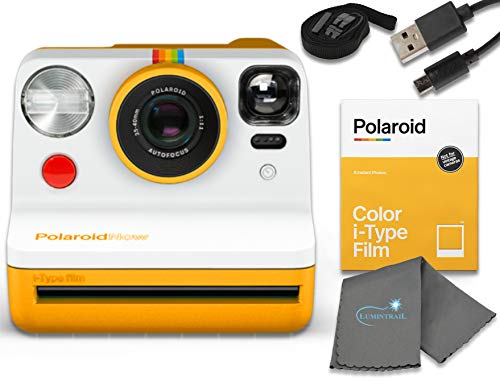 كاميرا Polaroid Now I-Type Instant Film - حزمة صفراء مع مجموعة أفلام ملونة من النوع i (8 صور فورية) وقماش تنظيف Lumintrail كاميرا Polaroid Now I-Type Instant Film - حزمة صفراء مع مجموعة أفلام ملونة من النوع i (8 صور فورية) وقماش تنظيف Lumintrail