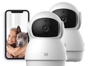 YI 2pc Pan-Tilt Dome Security Camera ، 360 درجة 2.4G ذكي داخلي للكلاب والقطط كاميرا مع رؤية ليلية ، صوت ثنائي الاتجاه ، كشف الحركة ، تطبيق الهاتف ، متوافق مع Alexa و Google Assistant