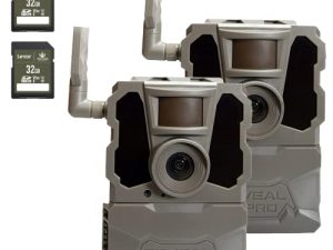 كاميرا TACTACAM Reveal X PRO Cellular Trail ، Verizon و AT&T ، لا توهج ، تتبع GPS مدمج ، شاشة LCD مدمجة ، صور عالية الدقة وفيديو عالي الدقة (2 PK) + بطاقتا SD سعة 32 جيجابايت