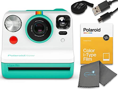 كاميرا Polaroid Now I-Type Instant Film - حزمة النعناع مع مجموعة أفلام ملونة من النوع i (8 صور فورية) وقماش تنظيف Lumintrail كاميرا Polaroid Now I-Type Instant Film - حزمة النعناع مع مجموعة أفلام ملونة من النوع i (8 صور فورية) وقماش تنظيف Lumintrail