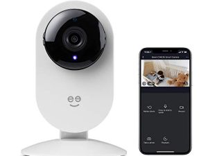 كاميرا ذكية Geeni Glimpse 1080p WiFi HD - كاميرا أمان منزلية داخلية - لا يوجد محور - تحكم صوتي - كاميرا كشف الحركة - متوافق مع الكاميرا الذكية