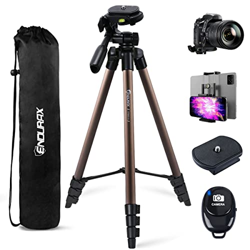 Endurax 60 '' ترايبود لكاميرا كانون نيكون DSLR ، حامل ثلاثي للهاتف بالكاميرا مع حامل عالمي ، حقيبة حمل ، ماكس. تحميل 6.6 رطل Endurax 60 '' ترايبود لكاميرا كانون نيكون DSLR ، حامل ثلاثي للهاتف بالكاميرا مع حامل عالمي ، حقيبة حمل ، ماكس. تحميل 6.6 رطل