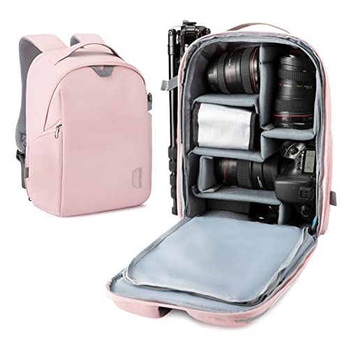 حقيبة ظهر BAGSMART للكاميرا ، حقيبة كاميرا DSLR SLR تناسب كمبيوتر محمول يصل إلى 13.3 بوصة ومقاوم للماء مع غطاء للمطر وحامل ثلاثي القوائم للنساء والفتيات ، وردي حقيبة ظهر BAGSMART للكاميرا ، حقيبة كاميرا DSLR SLR تناسب كمبيوتر محمول يصل إلى 13.3 بوصة ومقاوم للماء مع غطاء للمطر وحامل ثلاثي القوائم للنساء والفتيات ، وردي