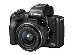 مجموعة كاميرات فيديو كانون EOS M50 بدون مرآة مع عدسة EF-M 15-45mm ، أسود