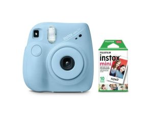 حزمة FujiFilm Instax Mini 7+ أزرق فاتح + (حزمة 10 أفلام)