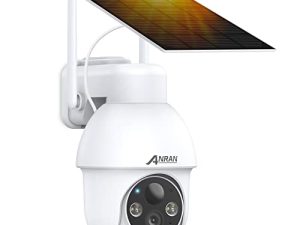 ANRAN 2K كاميرا أمان خارجية لاسلكية ، كاميرا خارجية تعمل بالطاقة الشمسية مع عرض 360 درجة ، صفارة ذكية ، أضواء كاشفة ، رؤية ليلية ملونة 3 ميجابكسل ، اكتشاف الإنسان بالذكاء الاصطناعي ، حديث ثنائي الاتجاه ، متوافق مع Alexa ، Q3 White