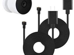 حزمة كابل الطاقة متوافق مع Google Nest Cam (البطارية) ، 30 قدمًا / 9.1 متر كابل خارجي مقاوم للعوامل الجوية يشحن باستمرار كاميرا Nest (أسود)