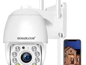 كاميرا مراقبة خارجية ، كاميرا Hosafe WiFi IP ، نظام أمان منزلي ، كشف الحركة بالذكاء الاصطناعي Floodlight ، تتبع تلقائي لإمالة الدوران ، صوت ثنائي الاتجاه ، رؤية ليلية ملونة ، كاميرا مراقبة فيديو مقاومة للماء