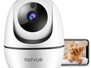 كاميرا NETVUE الداخلية ، 1080P FHD 2.4GHz واي فاي كاميرا الحيوانات الأليفة ، كاميرا منزلية للحيوانات الأليفة / الأطفال ، كاميرا الكلب صوتي ثنائي الاتجاه ، كاميرا مراقبة داخلية للرؤية الليلية ، كشف الإنسان بالذكاء الاصطناعي ، التخزين السحابي / بطاقة TF ، أبيض