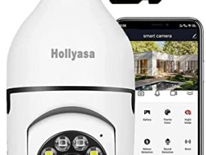 كاميرات مراقبة بمقبس ضوئي لاسلكي للواي فاي في الهواء الطلق LightBu Lb Security Camera ، Color Night Vision ، صوت ثنائي الاتجاه ، 2.4G WiFi ، تتبع الحركة ، كاميرات إضاءة لاسلكية عالية الدقة 1080p (مع بطاقة SD 32GB