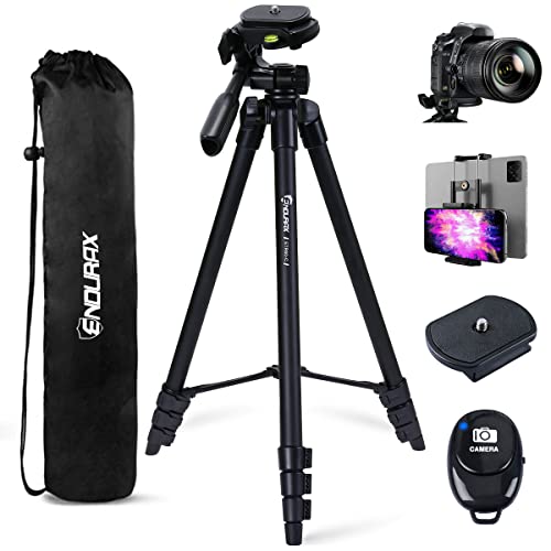 حامل كاميرا Endurax 60 بوصة ثلاثي القوائم لكاميرا Canon Rebel Eos Nikon DSLR ، حوامل ثلاثية للسفر للهاتف اللوحي مع جهاز تحكم عن بعد حامل كاميرا Endurax 60 بوصة ثلاثي القوائم لكاميرا Canon Rebel Eos Nikon DSLR ، حوامل ثلاثية للسفر للهاتف اللوحي مع جهاز تحكم عن بعد