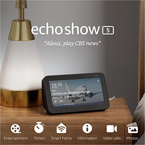 إيكو شو 5 (الجيل الثاني ، إصدار 2021) | شاشة ذكية مع Alexa وكاميرا 2 MP | فحم إيكو شو 5 (الجيل الثاني ، إصدار 2021) | شاشة ذكية مع Alexa وكاميرا 2 MP | فحم