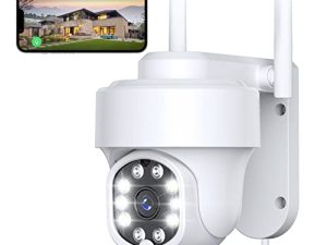 كاميرا مراقبة NETVUE خارجية - 1080P Pan-Tilt 360 ° Surveillance Digital Zoom Security Camera ، Motion Detection ، Floodlight ، 2.4G WiFi Camera ، Color Night Vision ، Two Way Audio ، متوافق مع Alexa