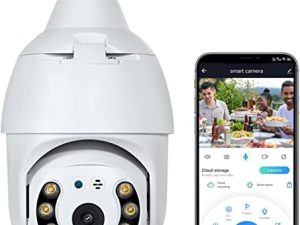 كاميرات مراقبة SIANKO 1080P لاسلكية خارجية ، كاميرا منزلية PTZ ، تتبع تلقائي للحركة ، كاميرا مراقبة ذكية بتقنية WiFi 360 درجة مع إنذار للكشف عن الحركة للرؤية الليلية (بدون بطاقة Micro SD)