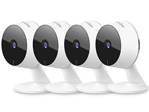 كاميرات مراقبة LaView 4 قطع ، كاميرا مراقبة منزلية داخلية 1080 بكسل ، كاميرات Wi-Fi سلكية للحيوانات الأليفة ، كشف الحركة ، صوت ثنائي الاتجاه ، رؤية ليلية ، تطبيق هاتف ، تعمل مع Alexa و iOS و Android والوصول إلى الويب