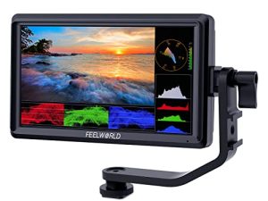 شاشة FEELWORLD FW568 V2 مقاس 5.5 بوصة لكاميرا DSLR الميدانية مع شاشة LUTs ذات الشكل الموجي ، ومساعدة التركيز على ذروة الفيديو ، شاشة صغيرة عالية الدقة 1920x1152 IPS مع مخرج إدخال 4K HDMI 8.4V DC ، بما في ذلك ذراع الإمالة