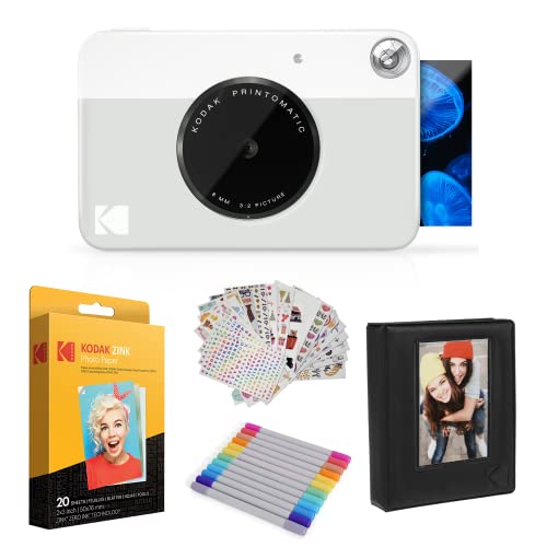 مجموعة هدايا Kodak Printomatic Instant Camera (رمادي) + ورق زنك (20 ورقة) + حافظة فاخرة + 7 مجموعات ملصقات ممتعة + علامات ثنائية الطرف + ألبوم صور. مجموعة هدايا Kodak Printomatic Instant Camera (رمادي) + ورق زنك (20 ورقة) + حافظة فاخرة + 7 مجموعات ملصقات ممتعة + علامات ثنائية الطرف + ألبوم صور.