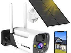 3MP 15000mAh كاميرات الأمان اللاسلكية الخارجية الشمسية كاميرات لأمن المنزل ، 2K دقة 2K تقريب رقمي 3X ، واي فاي كاميرا IP66 ، صوت ثنائي الاتجاه ، رؤية ليلية ملونة ، إنذار صفارة الإنذار ، كشف الحركة