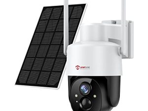 Anpviz Solar Security Camera Wireless Outdoor ، 2K 360 ° Pan Tilt كاميرات تعمل بالبطارية للأمن المنزلي مع 2.4G WiFi ، كشف PIR ، تكبير 4X ، 2 Way Talk ، رؤية ليلية ملونة ، متوافق مع Alexa