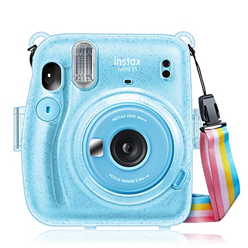 جراب Fintie الواقي الشفاف لكاميرا Fujifilm Instax Mini 11 بفيلم فوري - غطاء صلب كريستالي مع حزام كتف قوس قزح قابل للإزالة ، أزرق لامع جراب Fintie الواقي الشفاف لكاميرا Fujifilm Instax Mini 11 بفيلم فوري - غطاء صلب كريستالي مع حزام كتف قوس قزح قابل للإزالة ، أزرق لامع